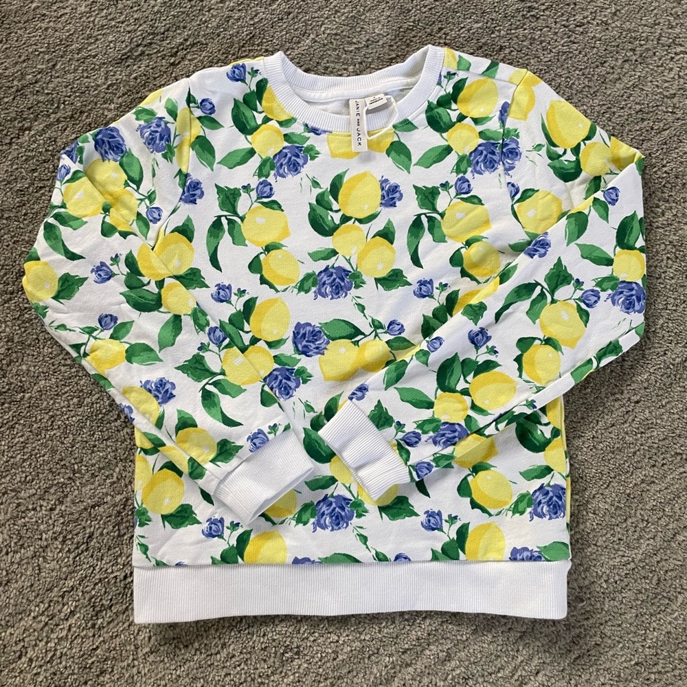 Janie & Jack lemon print sweatshirt
